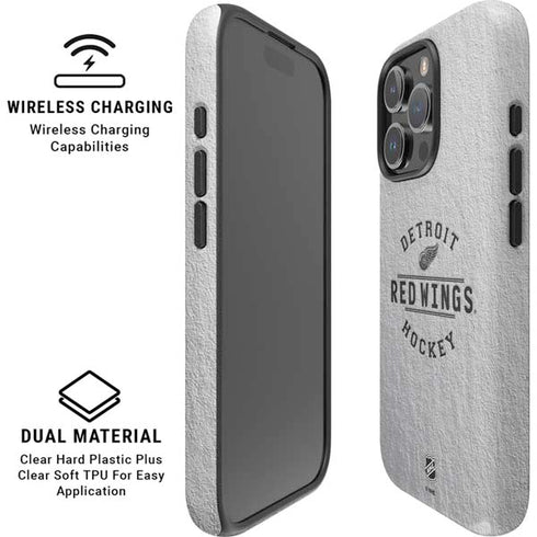 NHL Detroit Red Wings Black Text iPhone 16 Pro Magsafe Impact Case